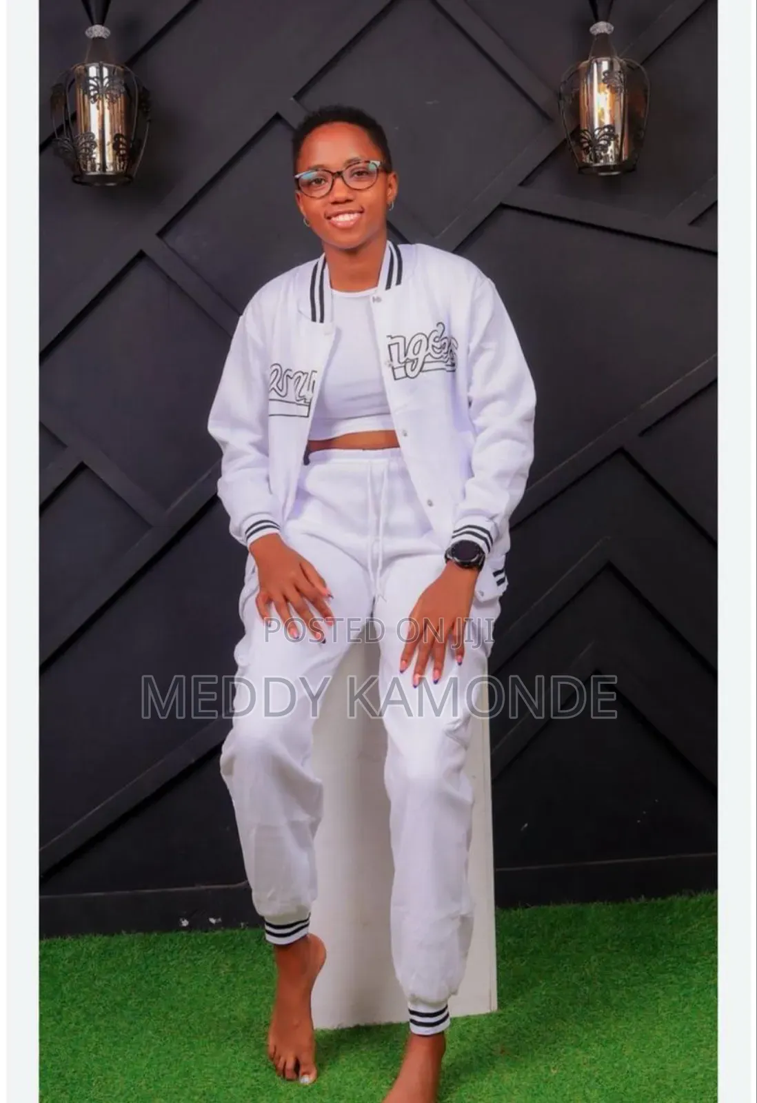 White Heavy Cotton Tracksuit Sets