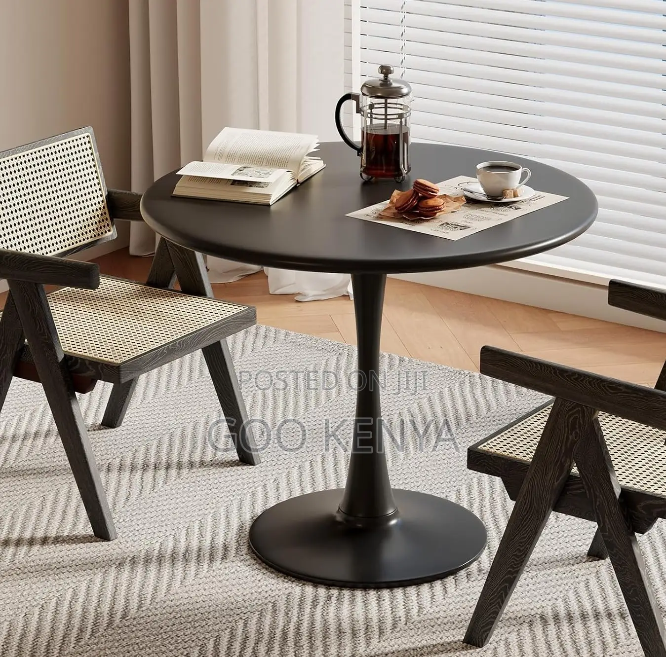 Home Table; Metal Base Table – Easy Assembly Round Marble Design