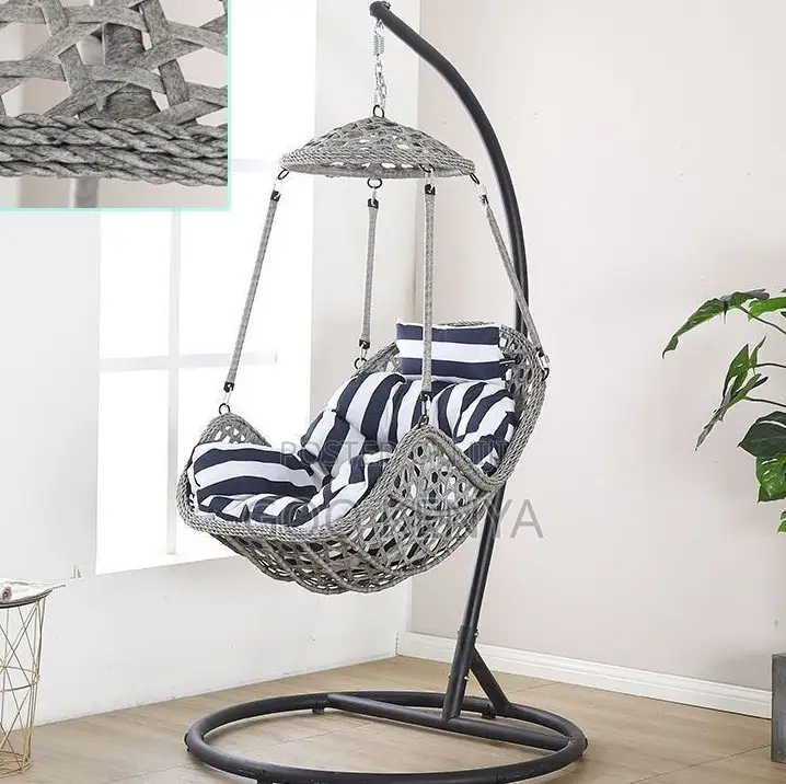 Home Chair; Wicker Single-Seat Hanging Chair for Patio Garden