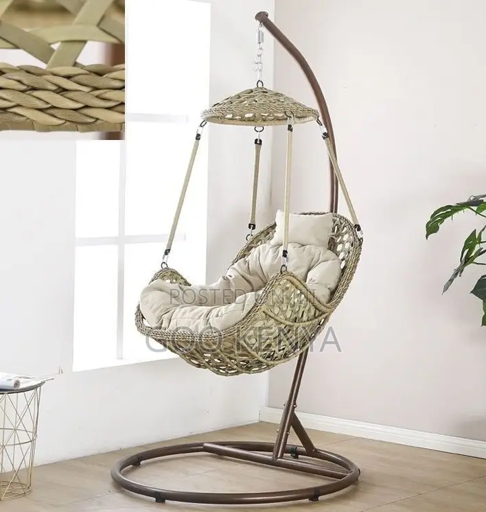Home Chair; Wicker Single-Seat Hanging Chair for Patio Garden