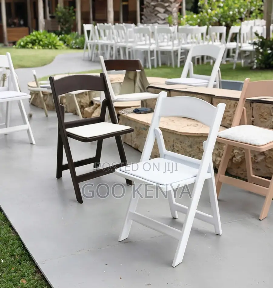 Home Chair; Multi-Purpose White Folding Chair for Outdoor Indoor Use