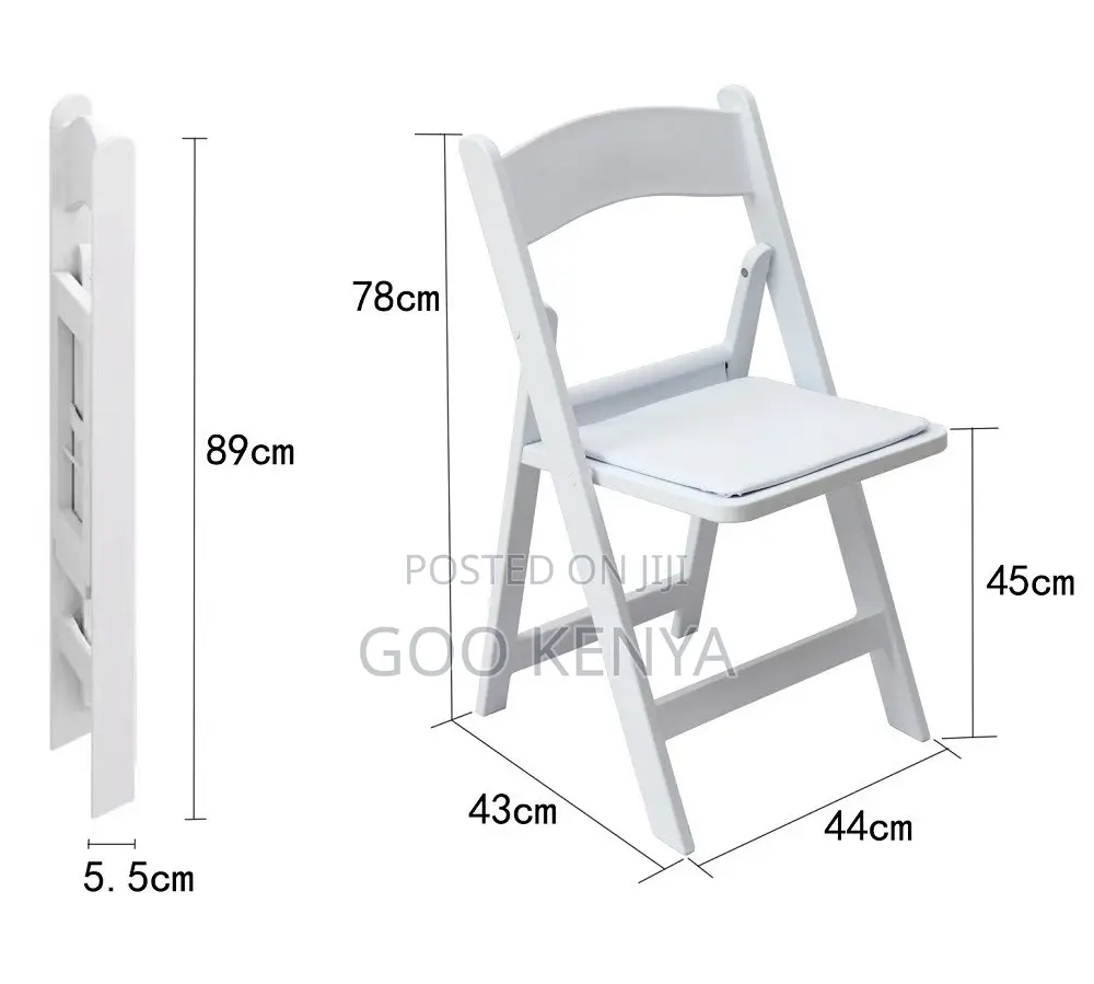 Home Chair; Multi-Purpose White Folding Chair for Outdoor Indoor Use