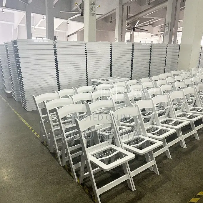 Home Chair; Multi-Purpose White Folding Chair for Outdoor Indoor Use