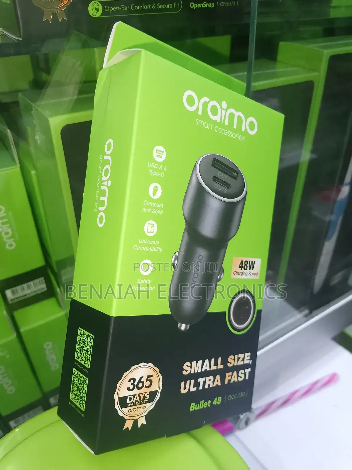 Car Phone Charger 48watts Usb-a Type C Ports Cable