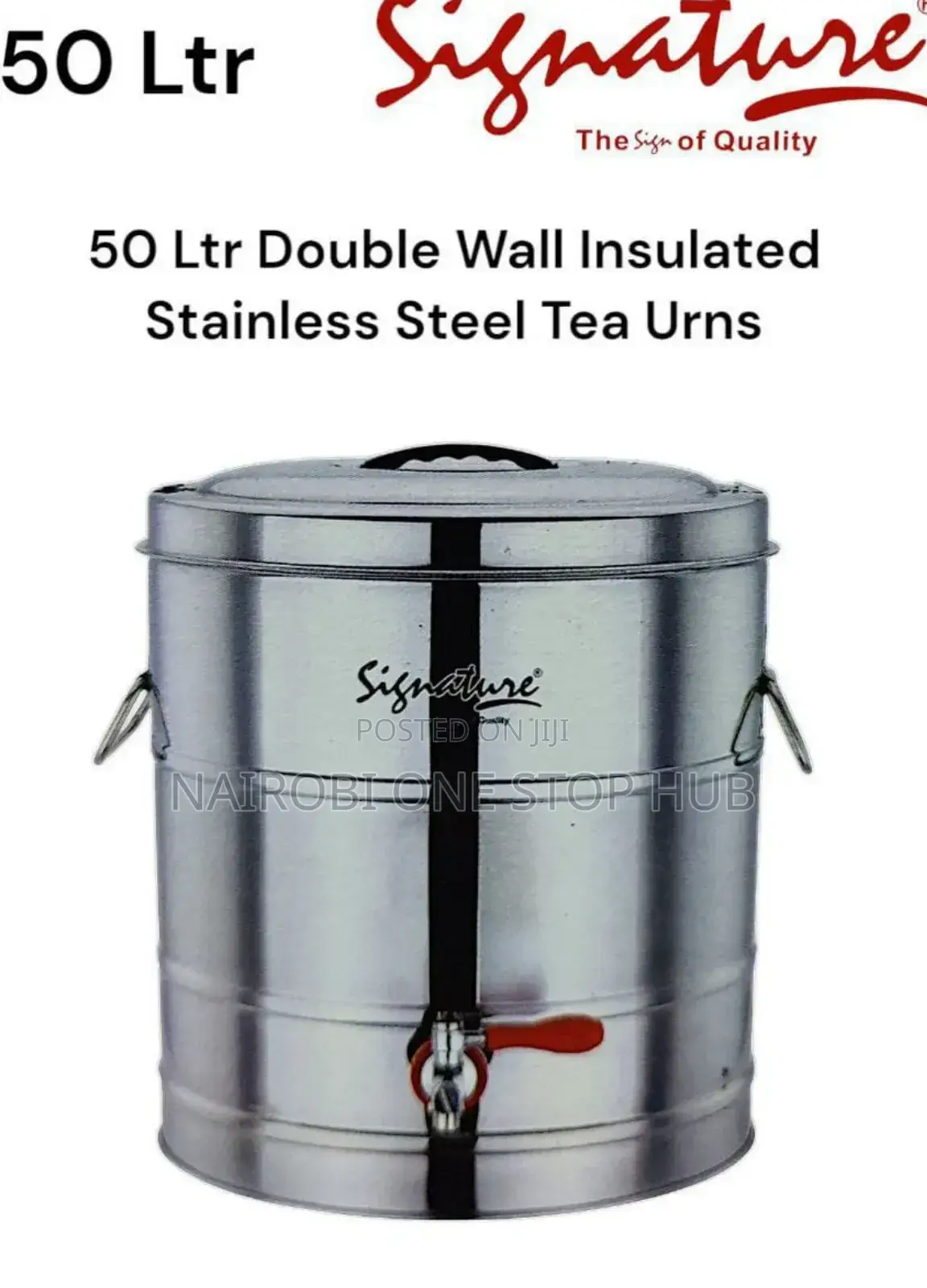 Signature 50 LTR Double Wall Insulated Stainless Steel Tea Urn.