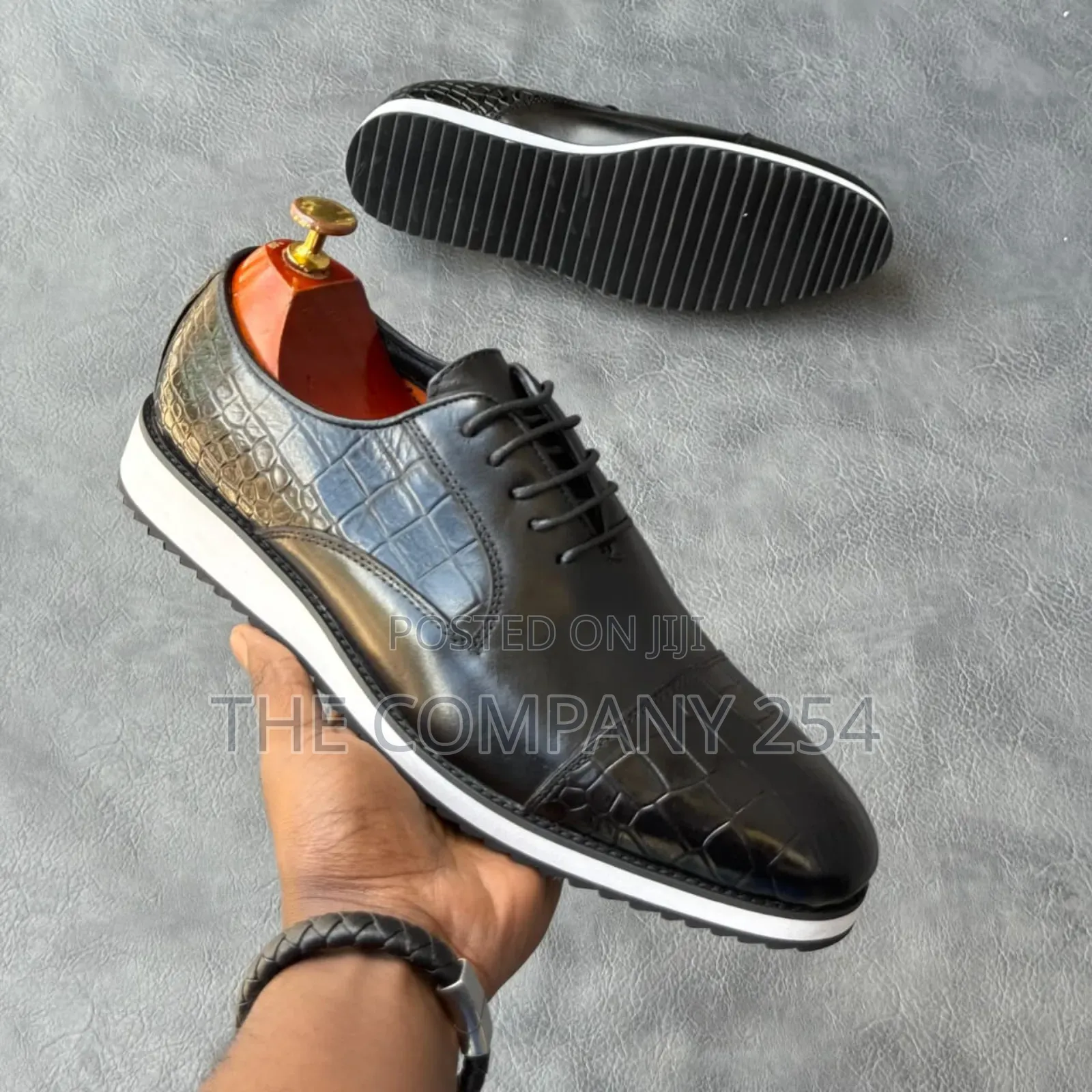 Quality Leather Rubber Sole Men Business Semi Casual Shoes