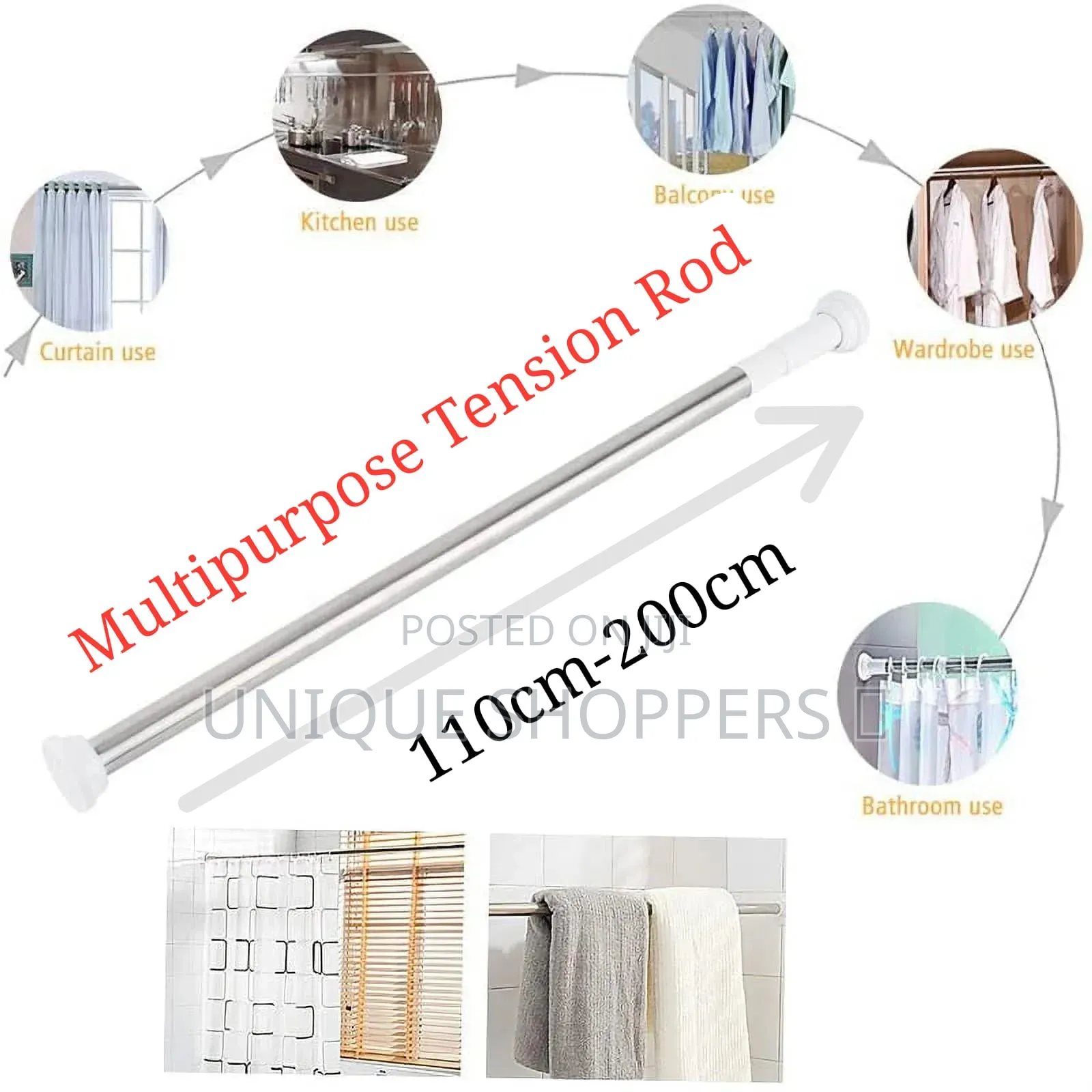 Clothes Hanger, Retractable Rod, Curtain Steel Rod, Adjustable