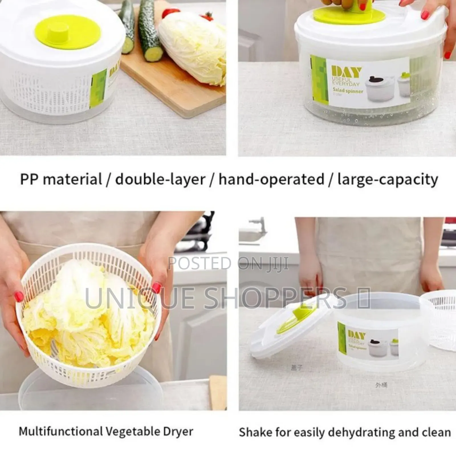 3ltr Manual Salad Spinner, Dryer ,Drainer ,Salads Dehydrator,