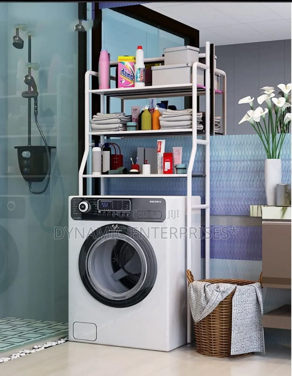 Over-the-Washing-Machine Storage Rack