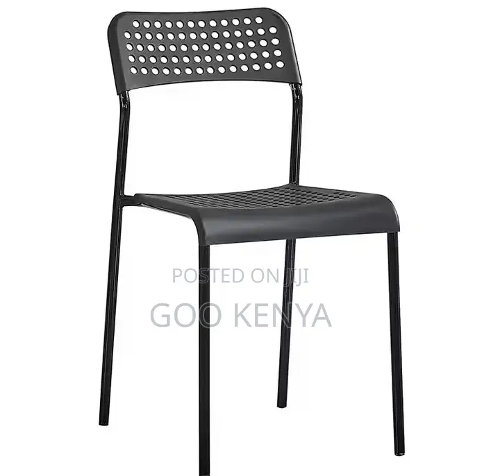 Home Chair; Heavy-Duty Modern Colorful Pp Stack Chair With Metal Legs