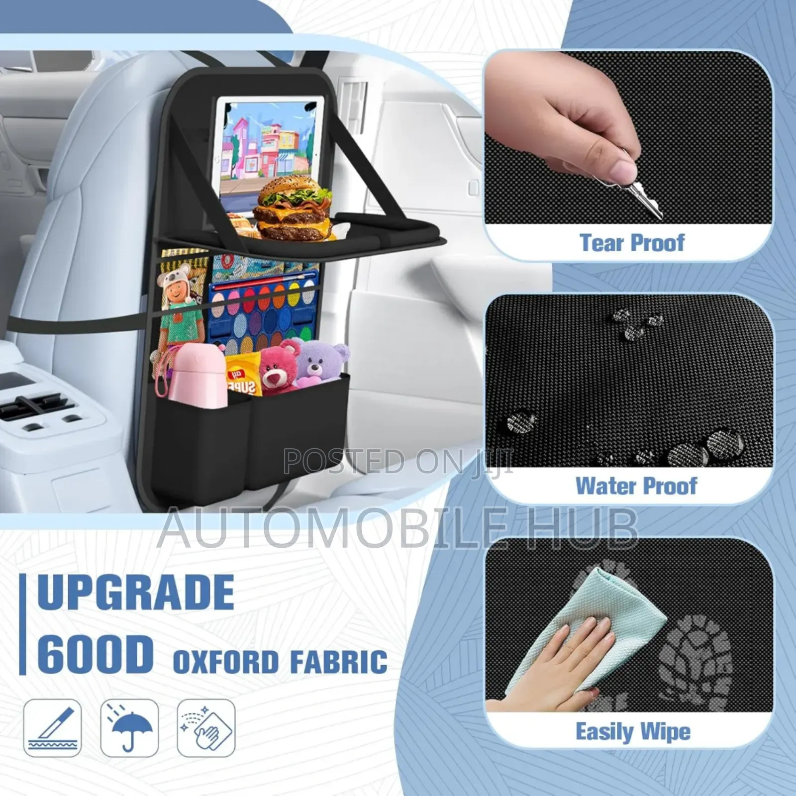 Premium Multi-purpose Car Back Seat Organiser Waterproof Universal Fit