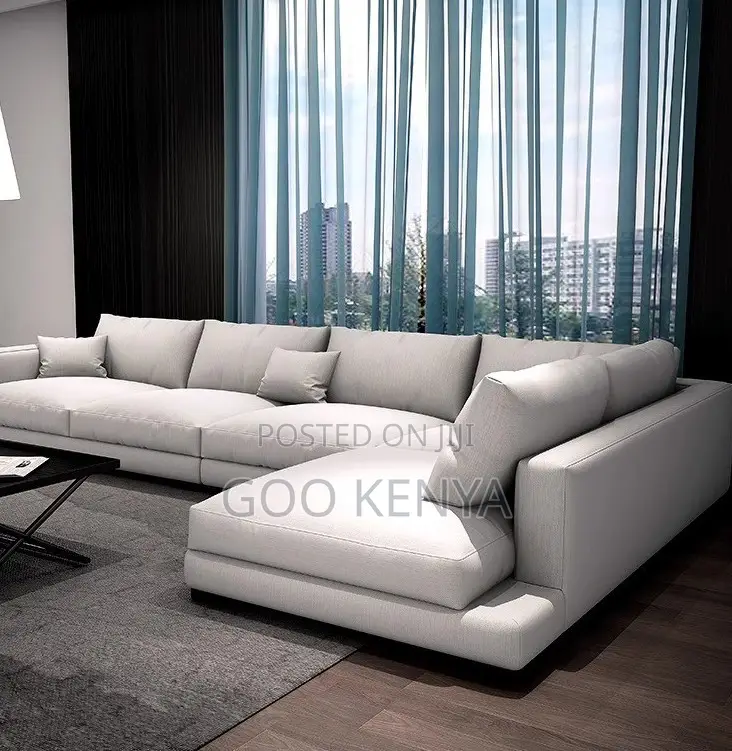 Home Sofa; L-Shaped Sectional Modern Living Room Fabric Sofa Set