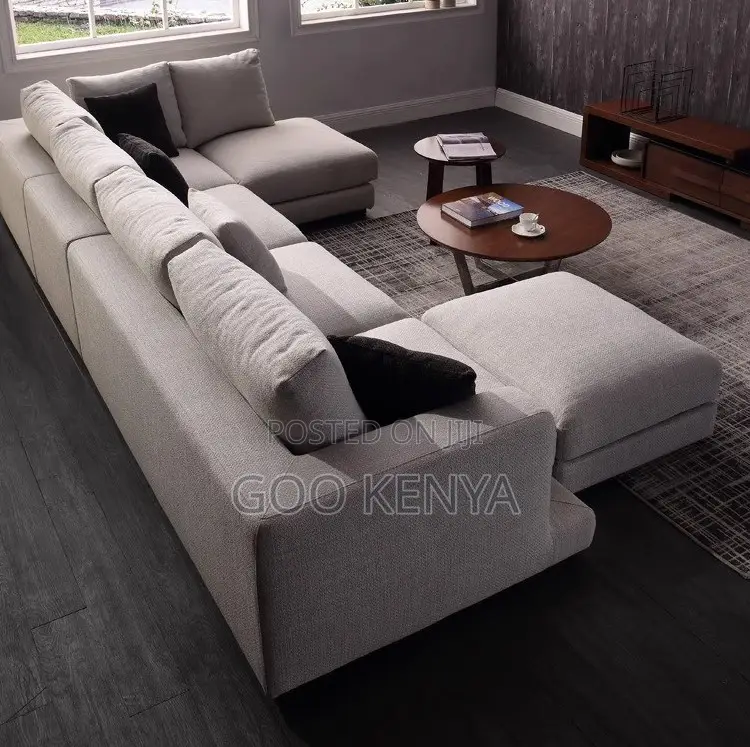 Home Sofa; L-Shaped Sectional Modern Living Room Fabric Sofa Set