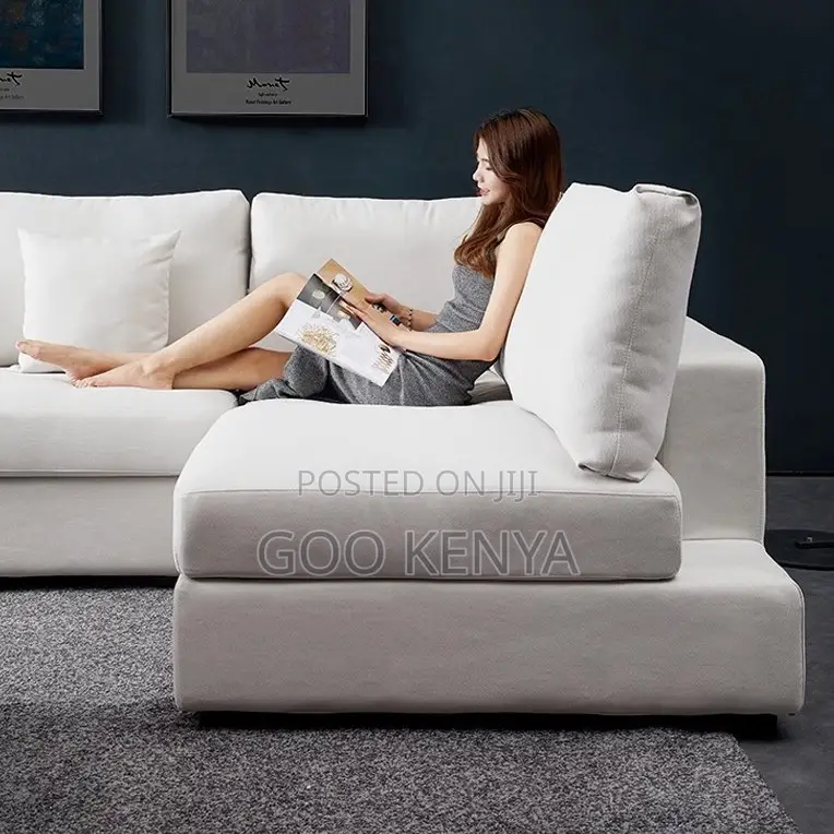 Home Sofa; L-Shaped Sectional Modern Living Room Fabric Sofa Set