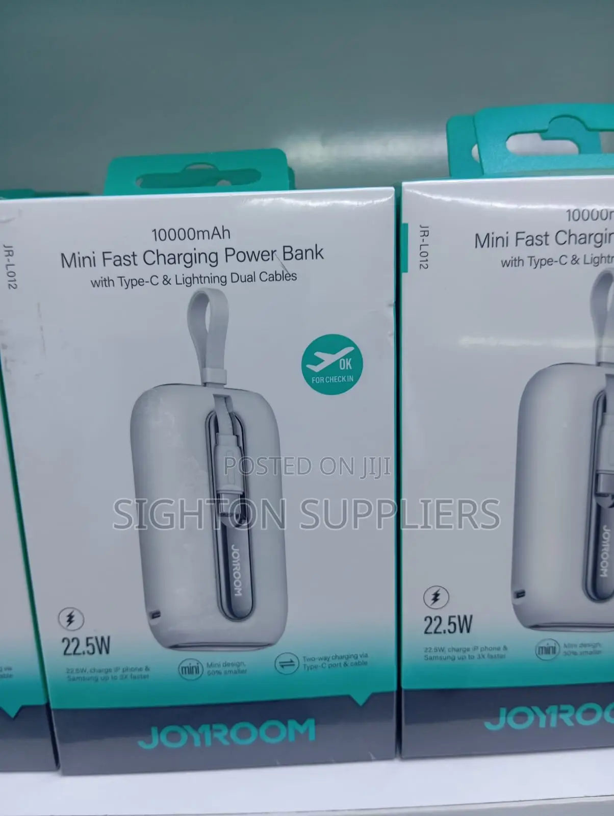 Joyroom Jr-L012 22.5w Mini Power Bank 10000mah With Dual Cables