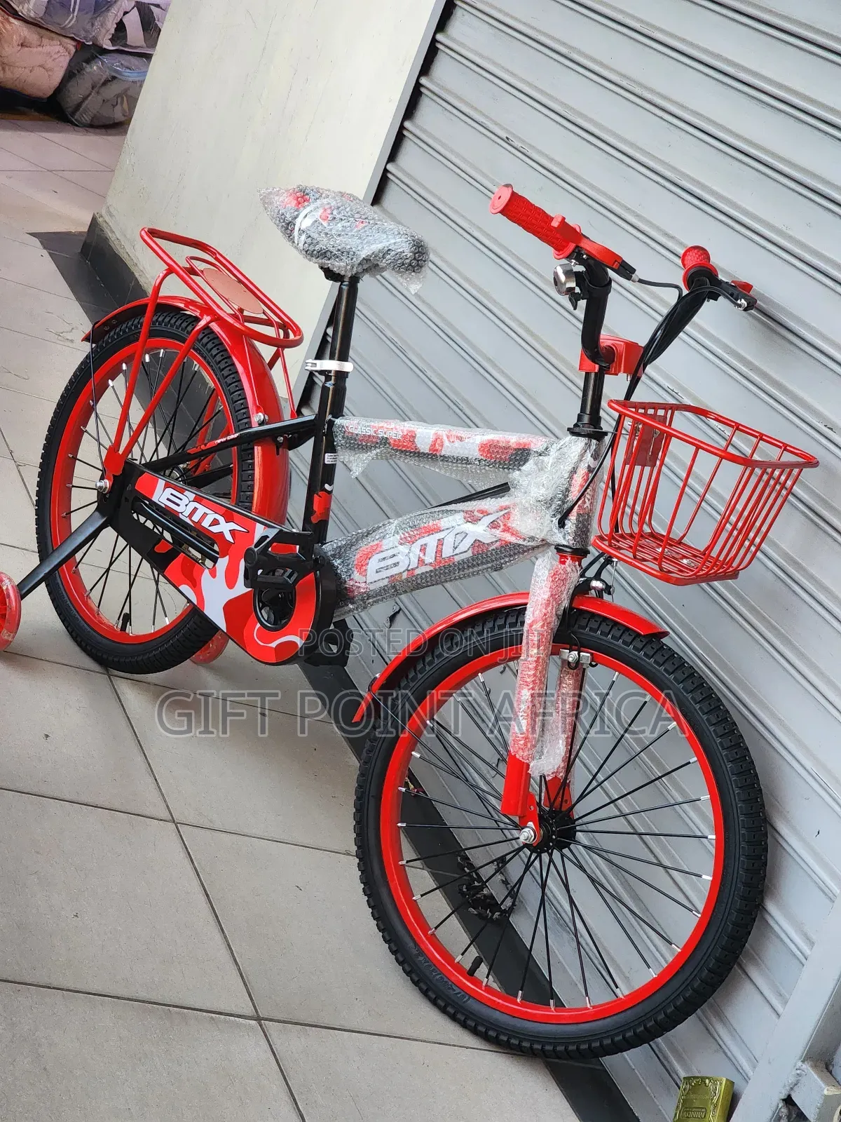 Bmx Size 20 Bike With Bell, Adjustable Seat,Training Wheels & Basket