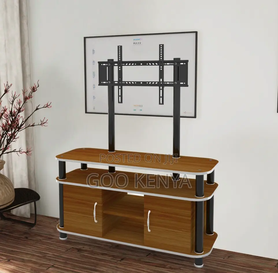 Home Tv Stand; Modern Wooden Floor Tv Unit and Mount for Living Room