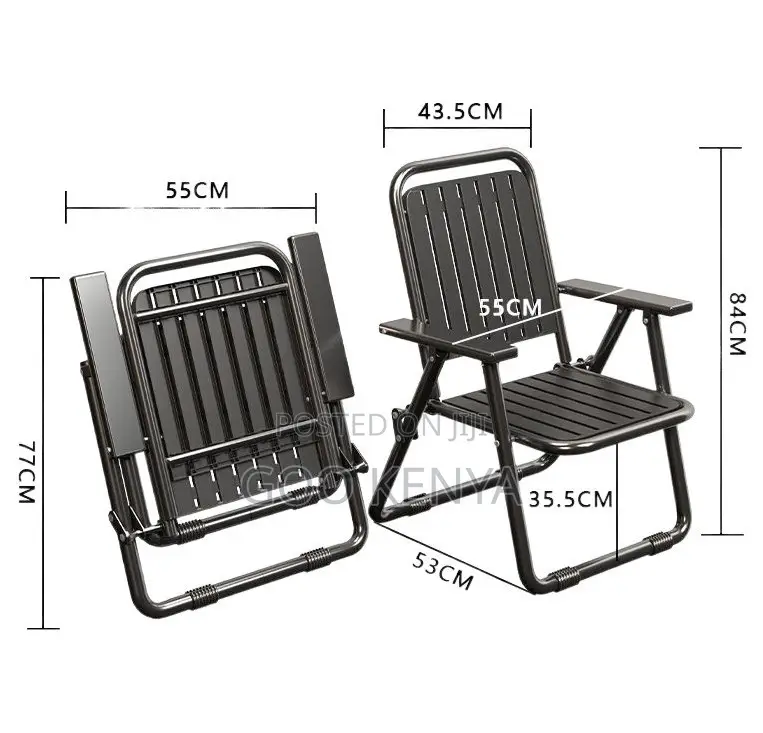Home Chairs; Waterproof Metal Strip Folding Chair for Indoor/Outdoor