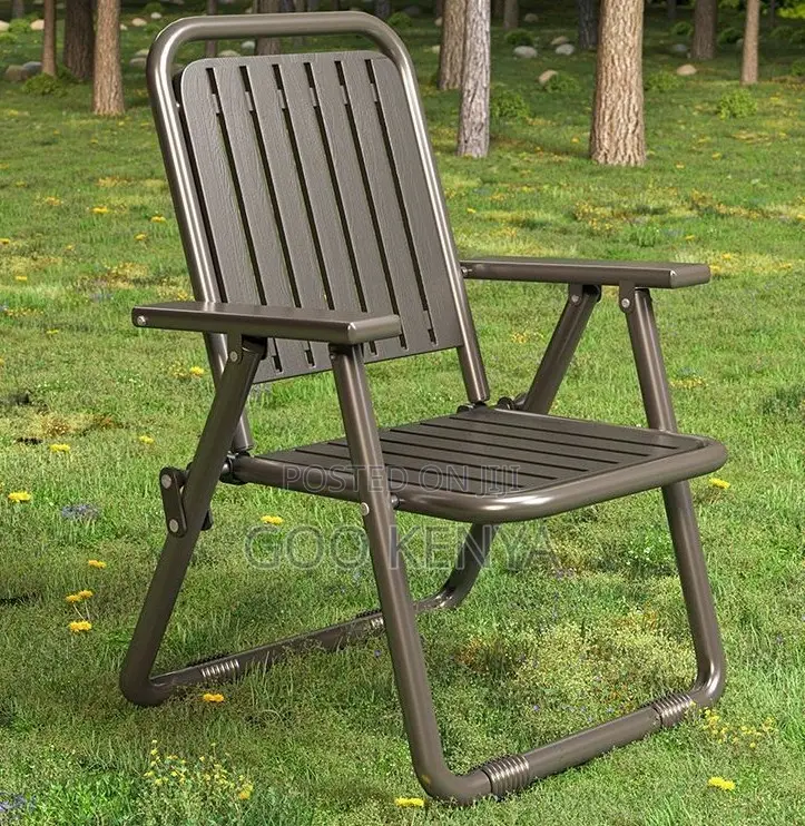 Home Chairs; Waterproof Metal Strip Folding Chair for Indoor/Outdoor