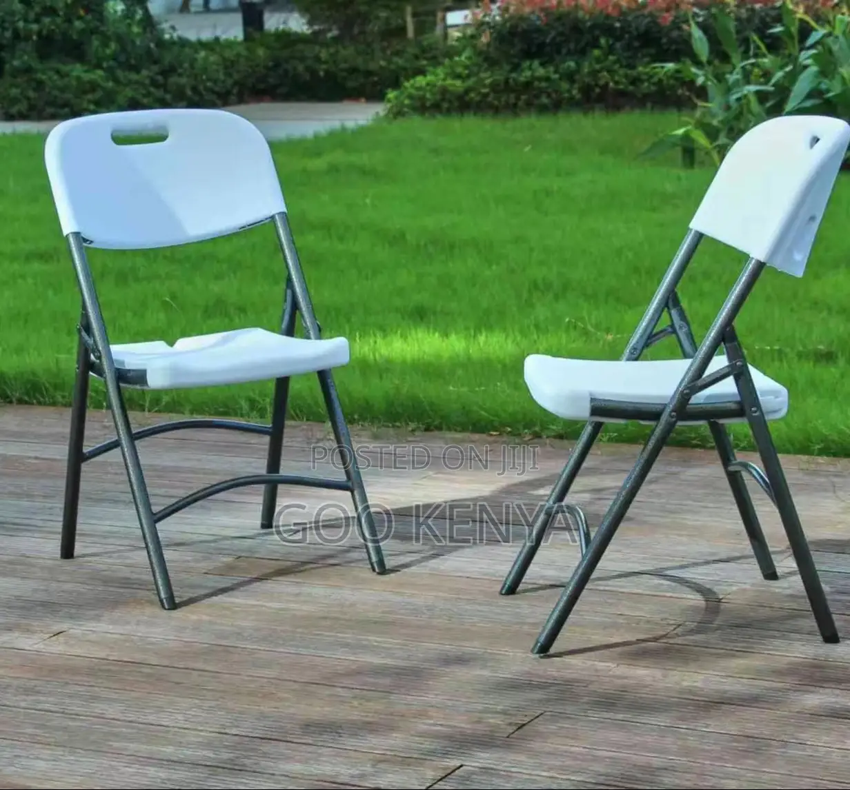 Home Chair; Folding Outdoor Steel Dining Chair With Vertical Backrest