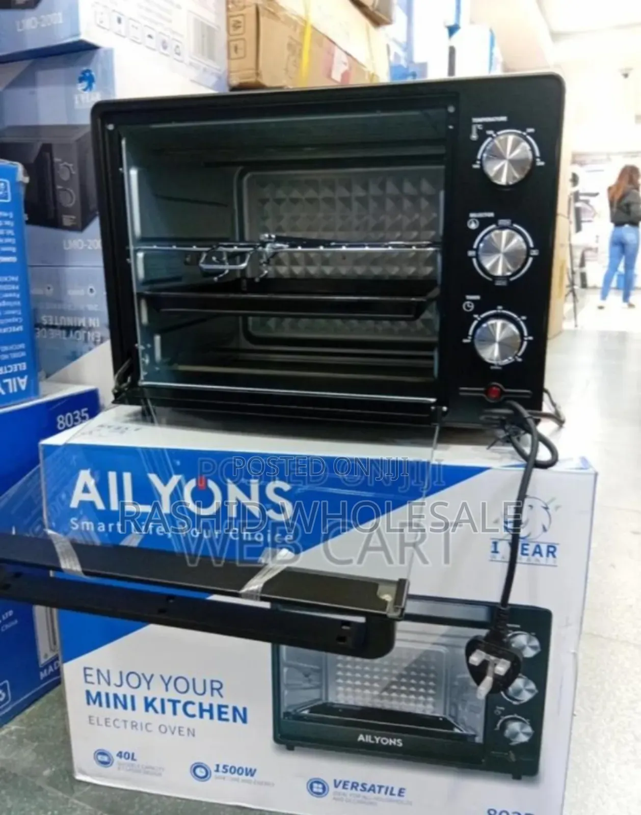 Black - Ailyons 40l Oven. With Grill