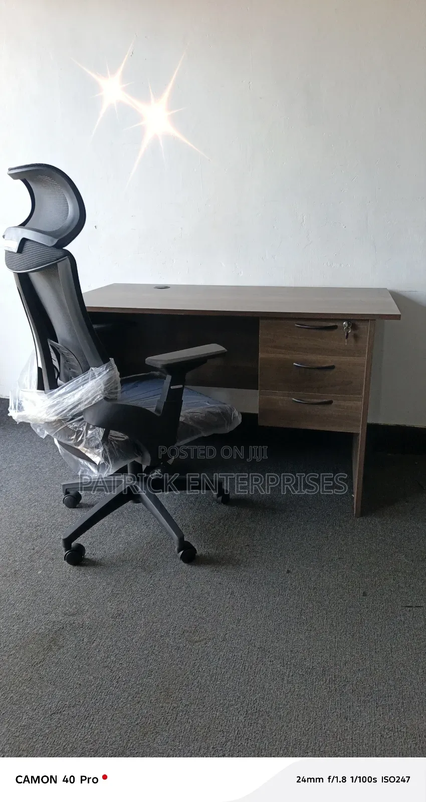 1.2 Mtrs American Office Desk+ Ergonomic High Back Office Chair