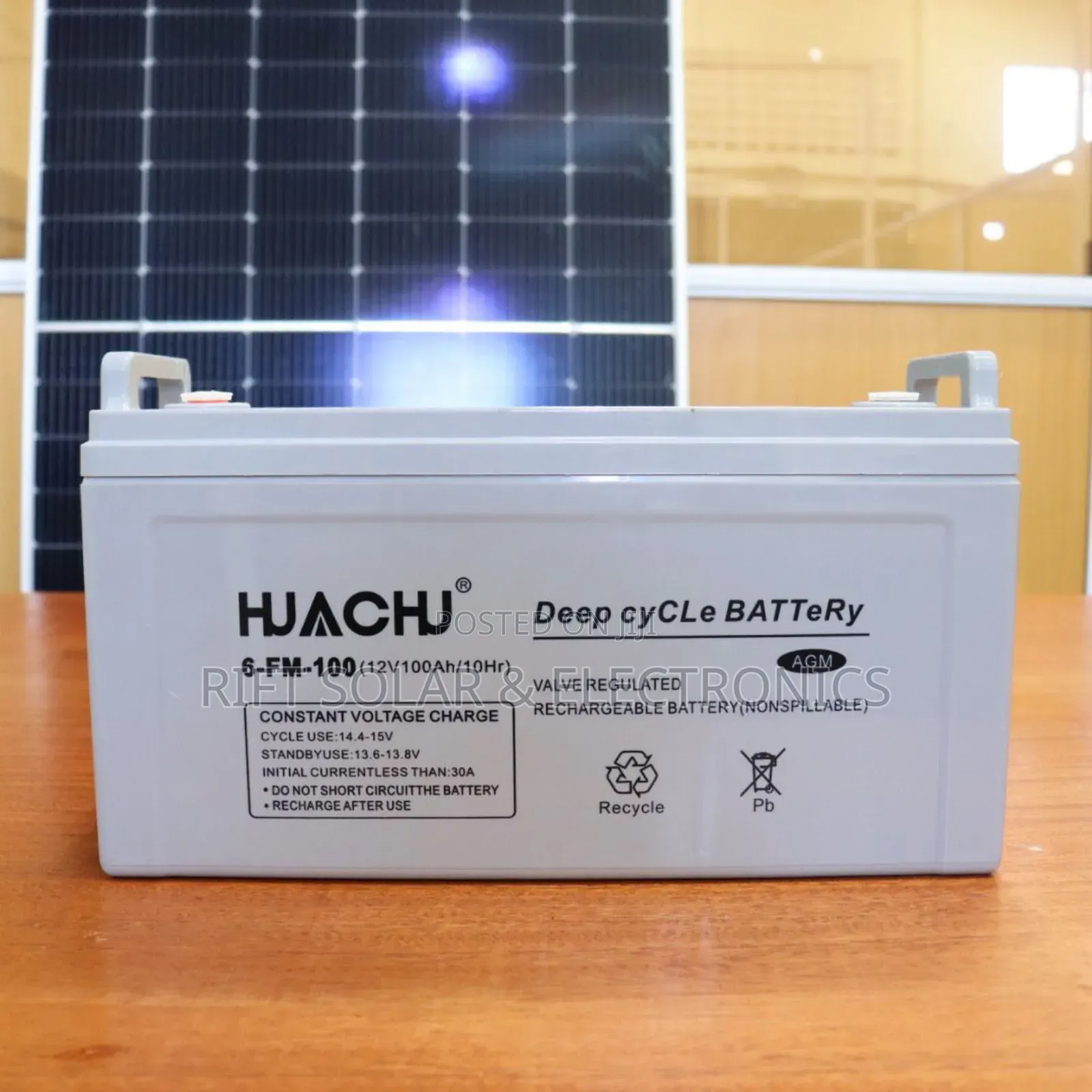 100 Ah - 12v (10hrs) Agm Heavy Duty Solar Battery Suitable for 200w