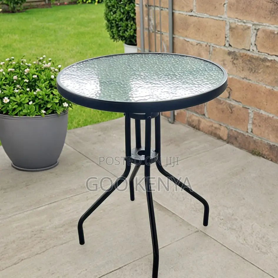 Home Table; Round Patio Garden Water-Tempered Glass Table
