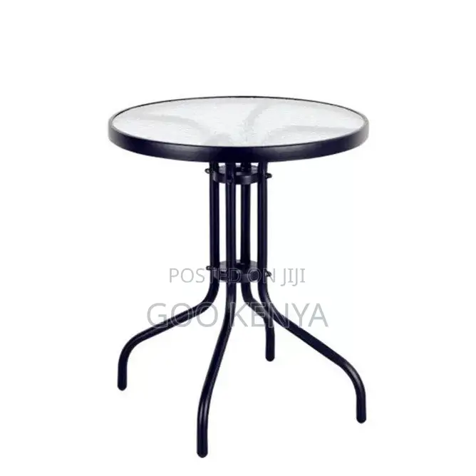 Home Table; Round Patio Garden Water-Tempered Glass Table