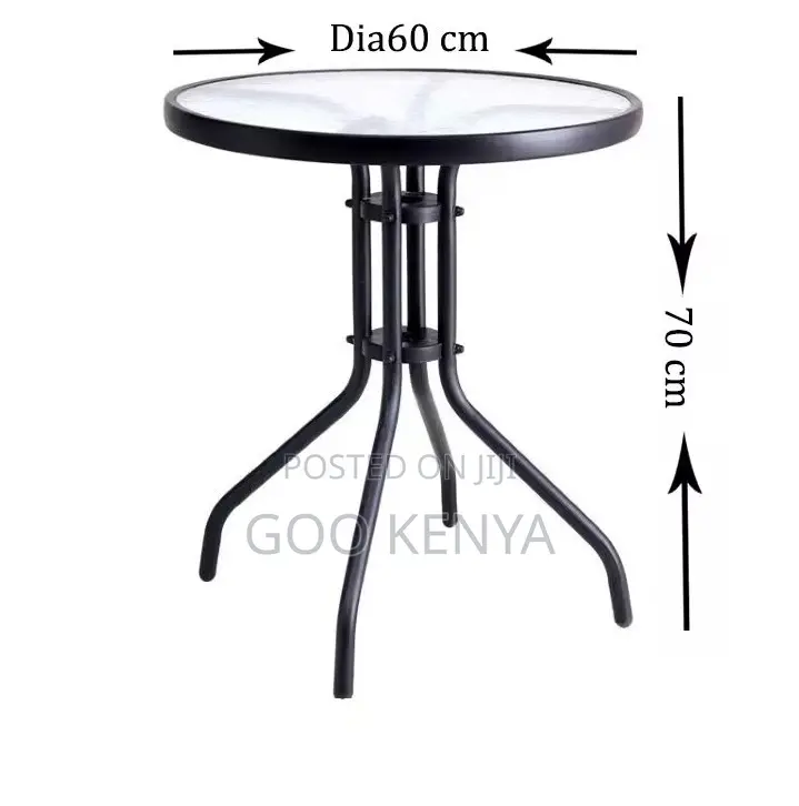 Home Table; Round Patio Garden Water-Tempered Glass Table