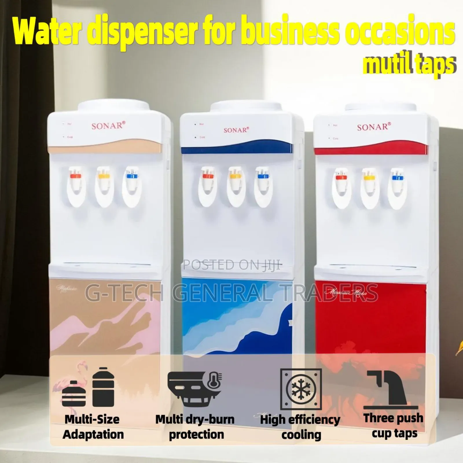 Sonar 3tap Multicolored Hot, Normal And Cold Water Dispenser A7g