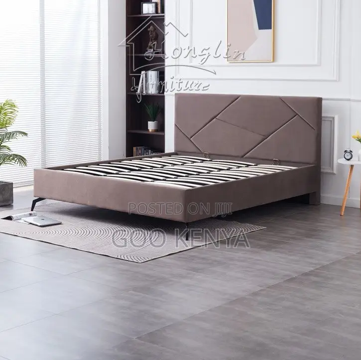 Home Bed; Royal Style Queen/King Fabric Lift Bed