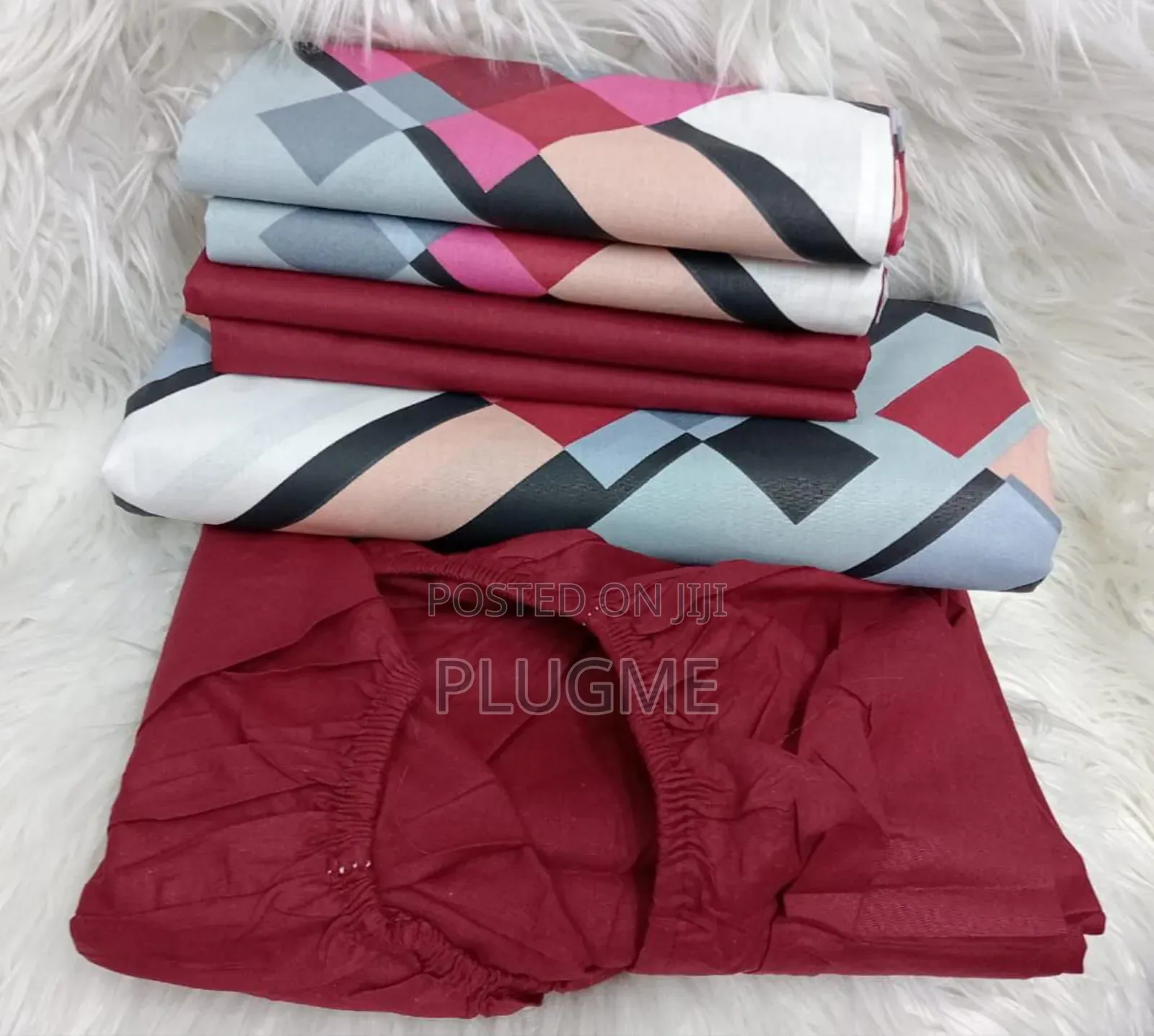 7×8 Mix Match Fitted 
Pair of Pure Cotton Bedsheets With 4pillowcases