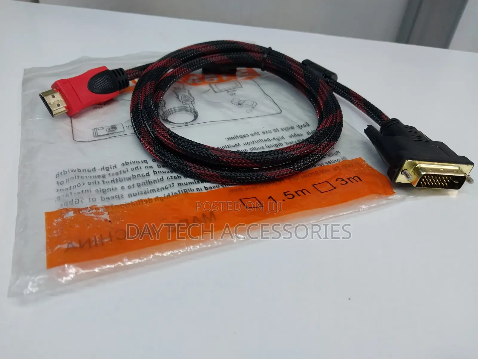 Hdmi Male to Dvi Male 24+1 1.5 Meter Cable.