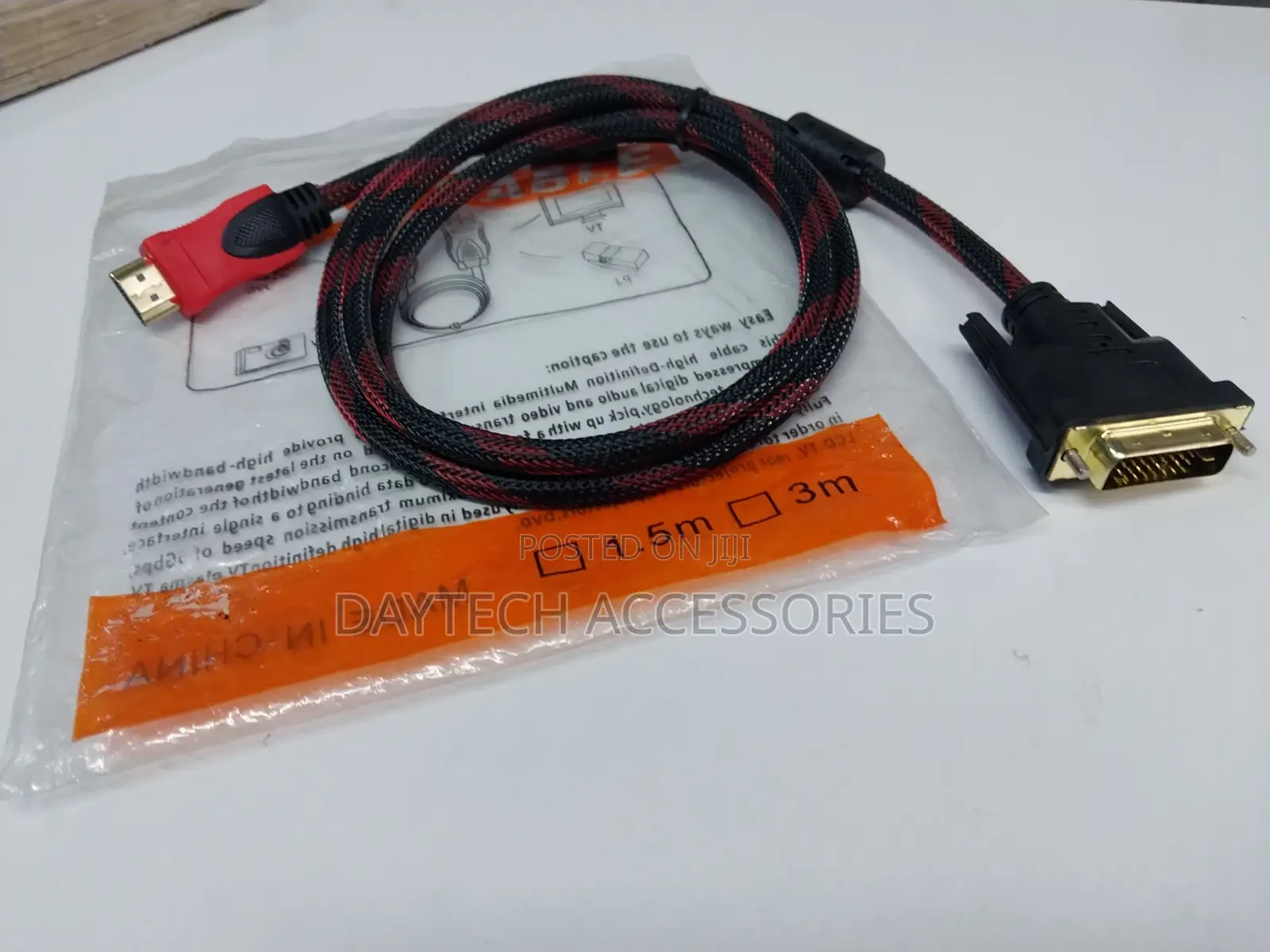 Hdmi Male to Dvi Male 24+1 1.5 Meter Cable.