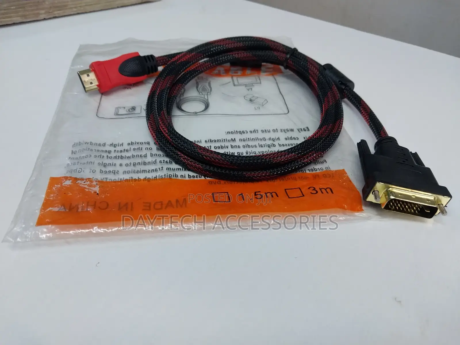 Hdmi Male to Dvi Male 24+1 1.5 Meter Cable.