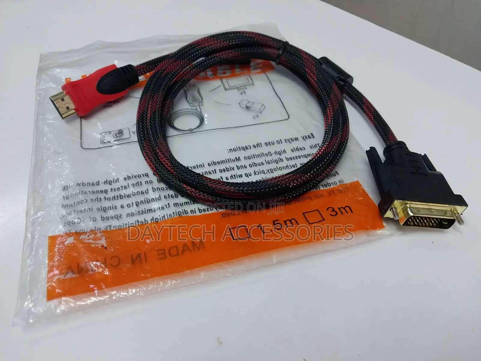 Hdmi Male to Dvi Male 24+1 1.5 Meter Cable.