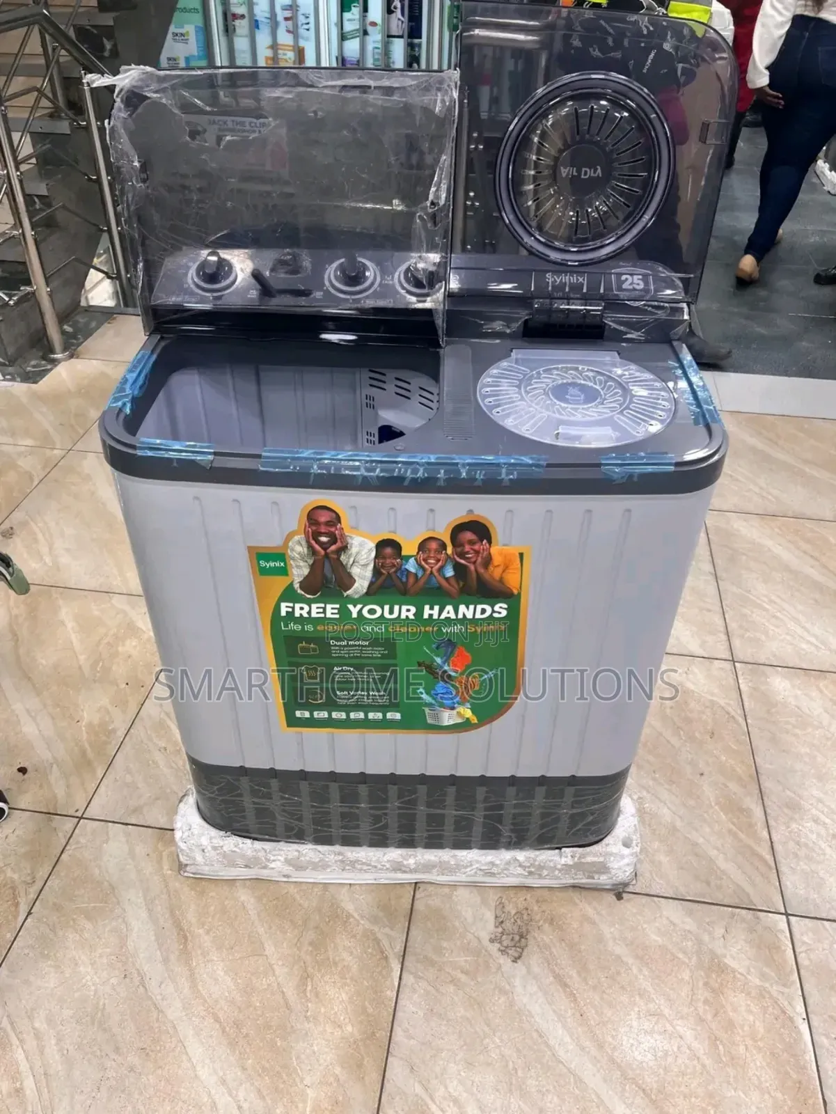 Syinix Wash And Spin Semi Automatic Washing Machine-10kg