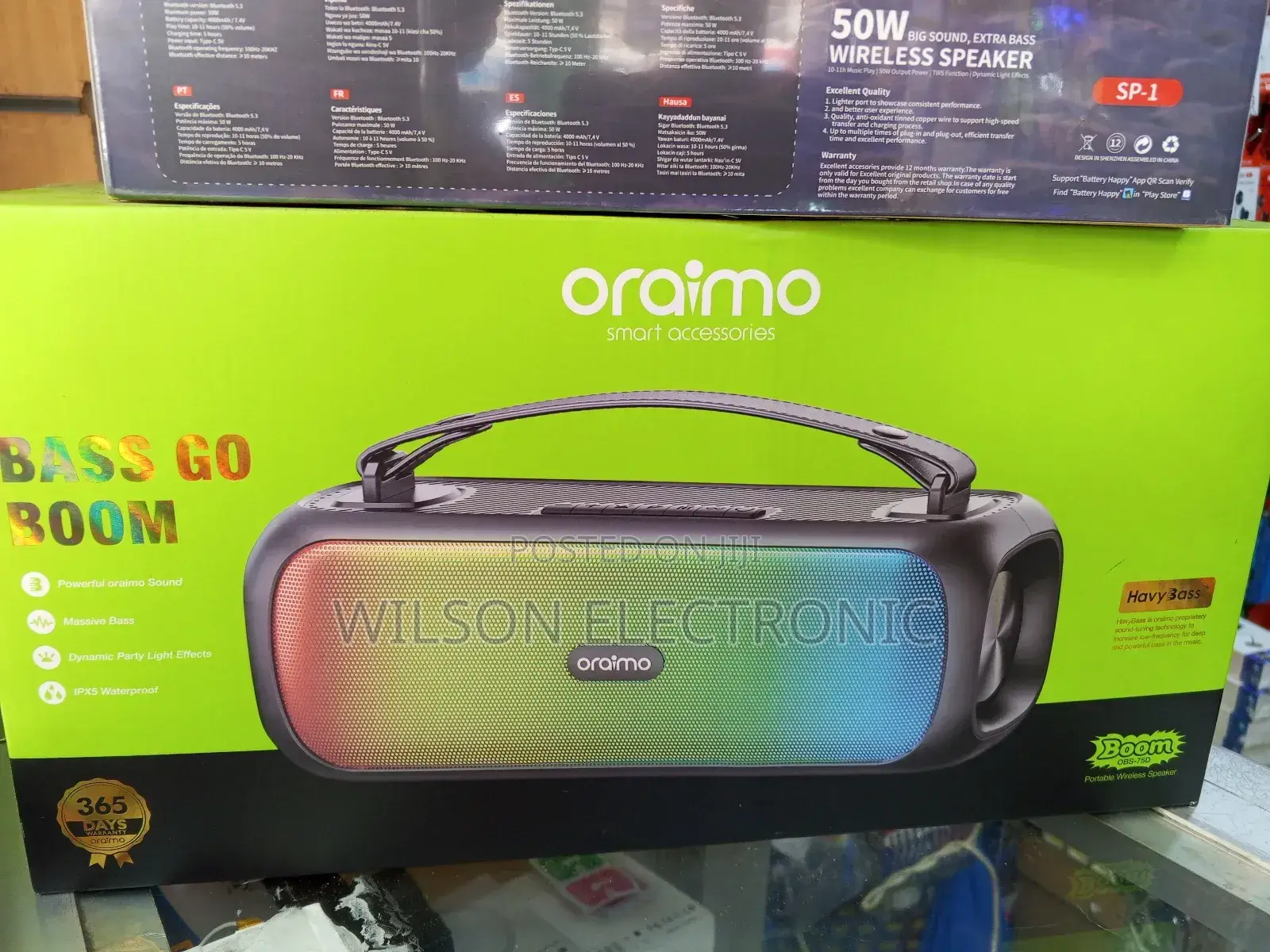 Orimo Boom Box. Bass Bluetooth Speaker.