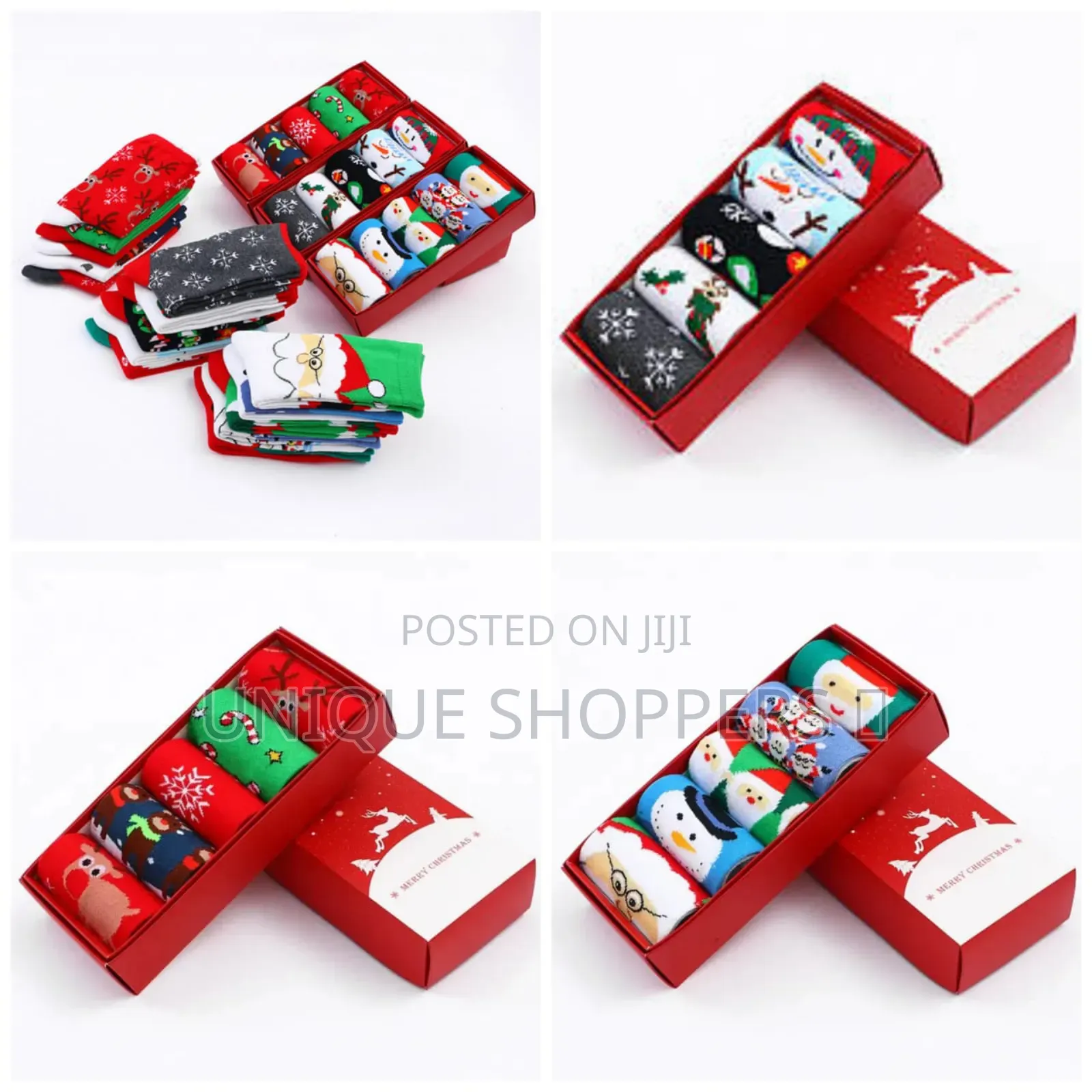 5 PCS Gift Pack Set Christmas Themed Woolen Socks Mid-Tube Socks*