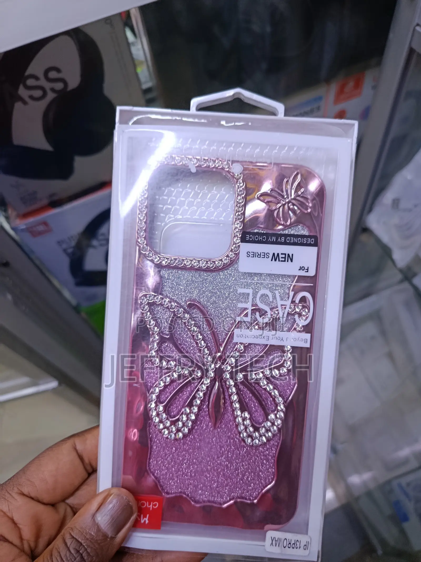 Misque iPhone 13 Pro Max Luxury Glitter Butterfly Case Shinny Bling