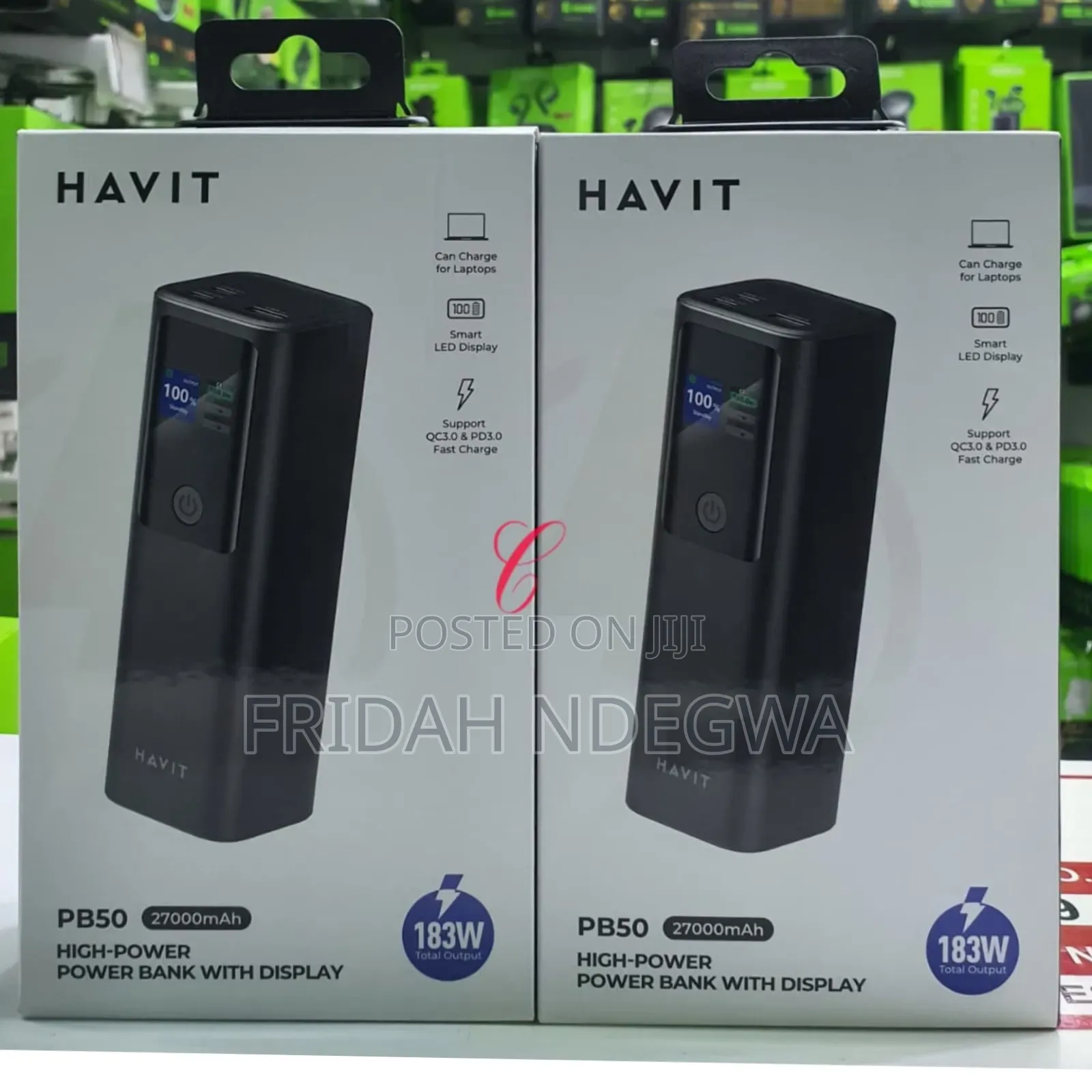 Havit Pb50 *183w* 27000mah *Laptop Charging* High-Power Power Bank