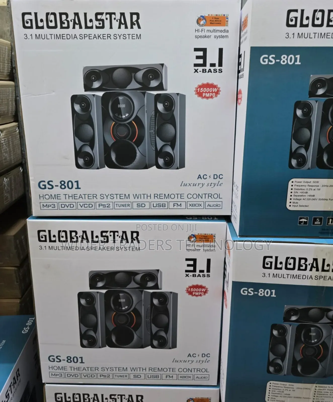 3.1ch Globalstar Home Theater System With Remote Control Woofer Syster