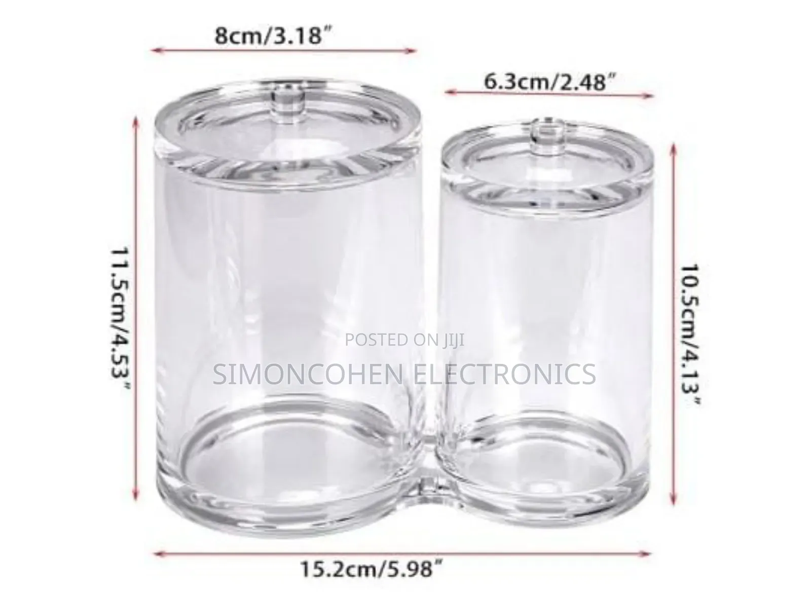 2 In 1 Acrylic Round  Cotton Swab Holder/ Makeup Brush