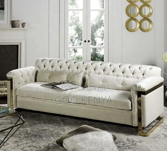 Home Sofa; 3-Seater Regal Leather Sofa Set for Elegant Living Rooms