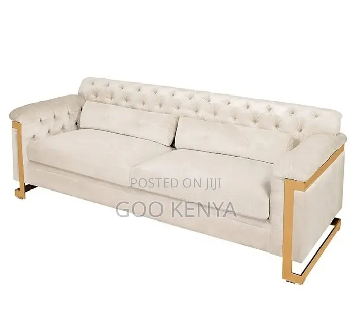 Home Sofa; 3-Seater Regal Leather Sofa Set for Elegant Living Rooms