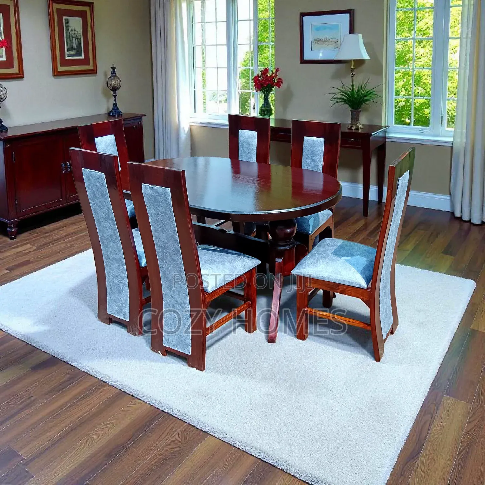 Dining Set a Smart Wooden 6 Seater Dining Set Ready Made