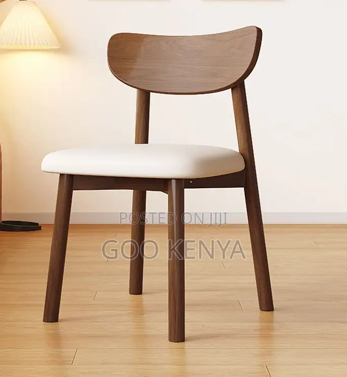 Home Chair; Home Dining Wooden Chair With Leather Cushion
