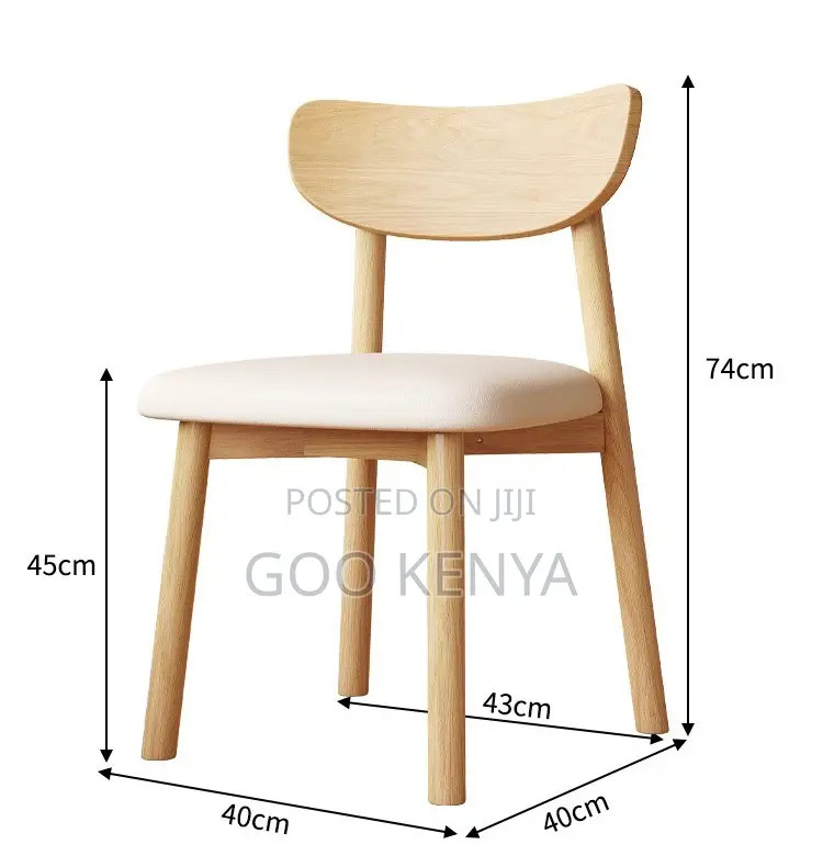 Home Chair; Home Dining Wooden Chair With Leather Cushion