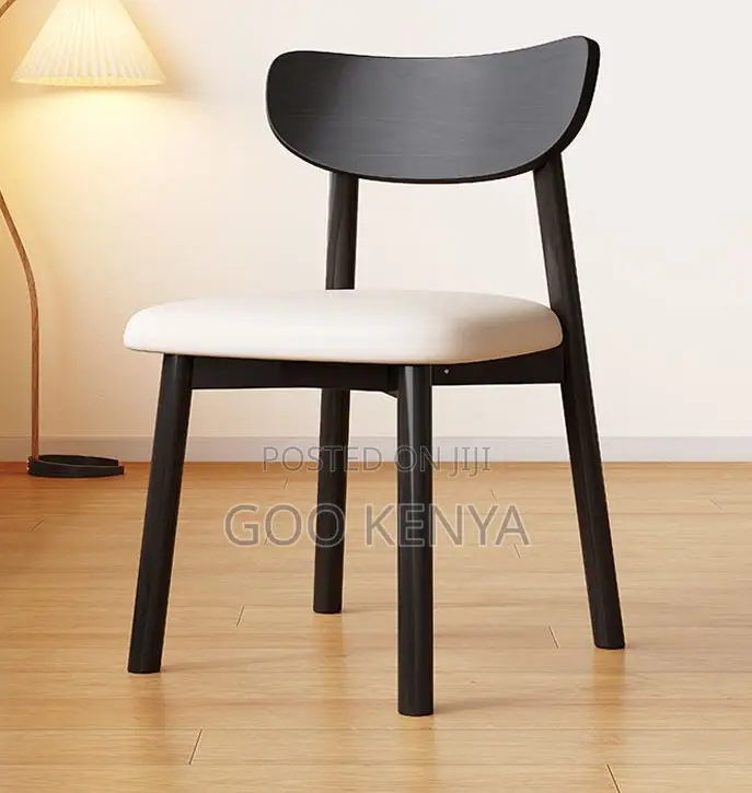 Home Chair; Home Dining Wooden Chair With Leather Cushion